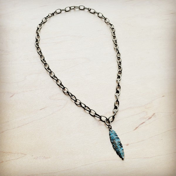Antique Gold Collar w/ Feather Pendant | Necklace