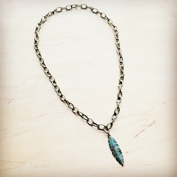 Antique Gold Collar w/ Feather Pendant | Necklace