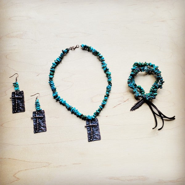 Natural Turquoise Stretch w/ Feather | Bracelet