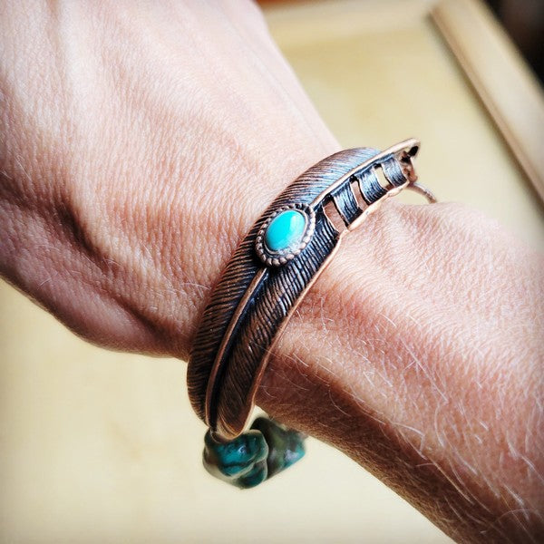 Turquoise Feather Beaded | Bracelet
