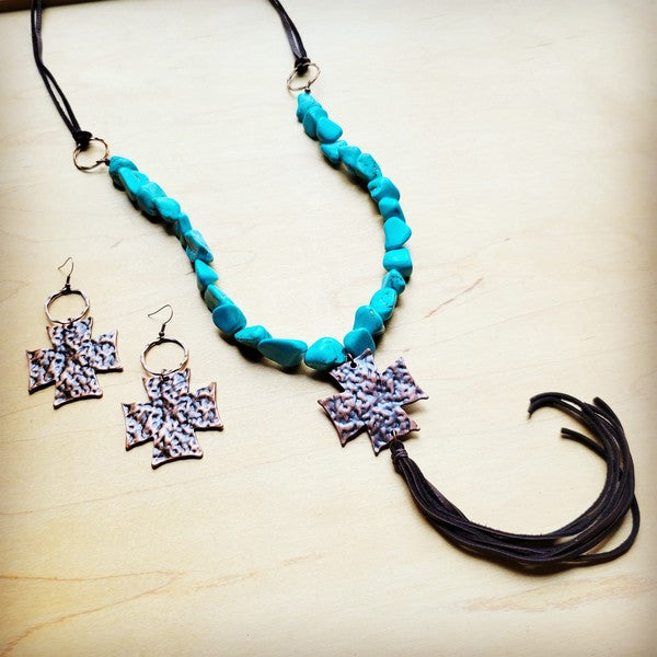 Hammered Copper Cross | Earrings