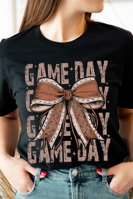 Game Day Football Bow | Graphic Tee