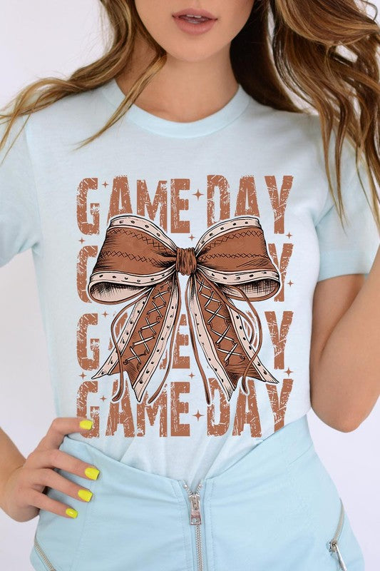 Game Day Football Bow | Graphic Tee