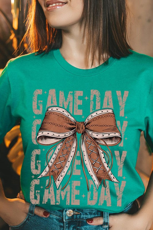 Game Day Football Bow | Graphic Tee