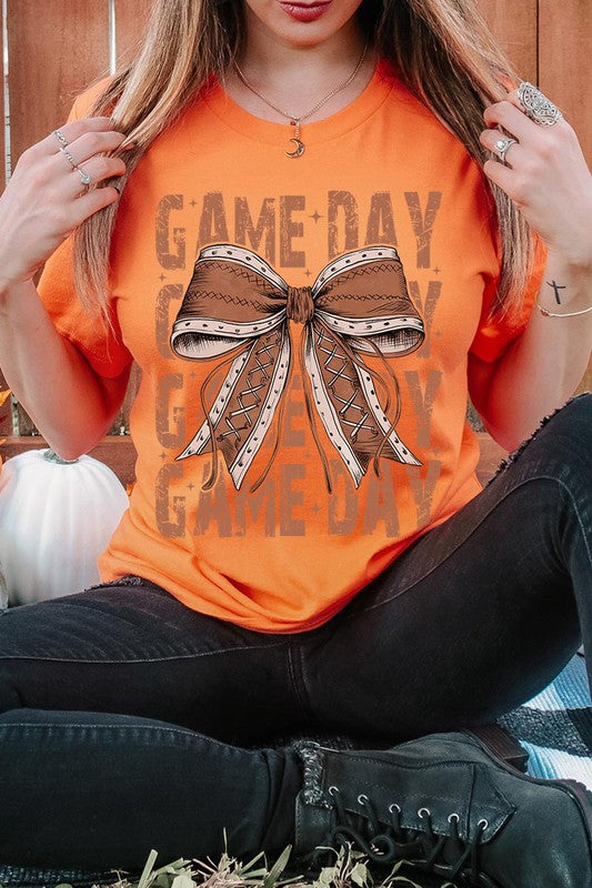 Game Day Football Bow | Graphic Tee