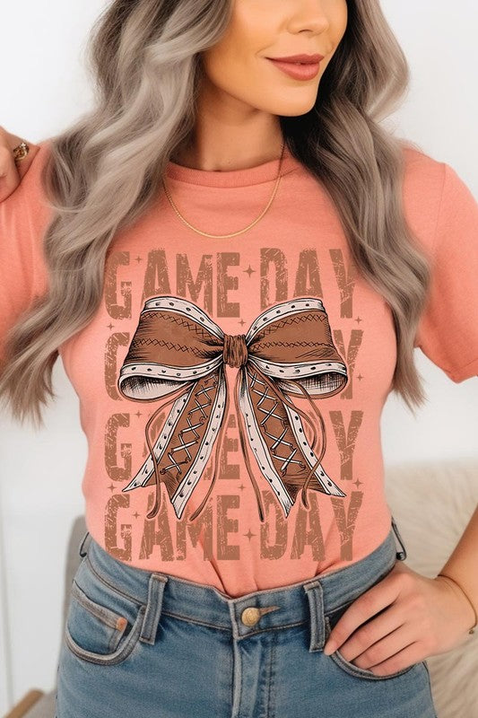 Game Day Football Bow | Graphic Tee