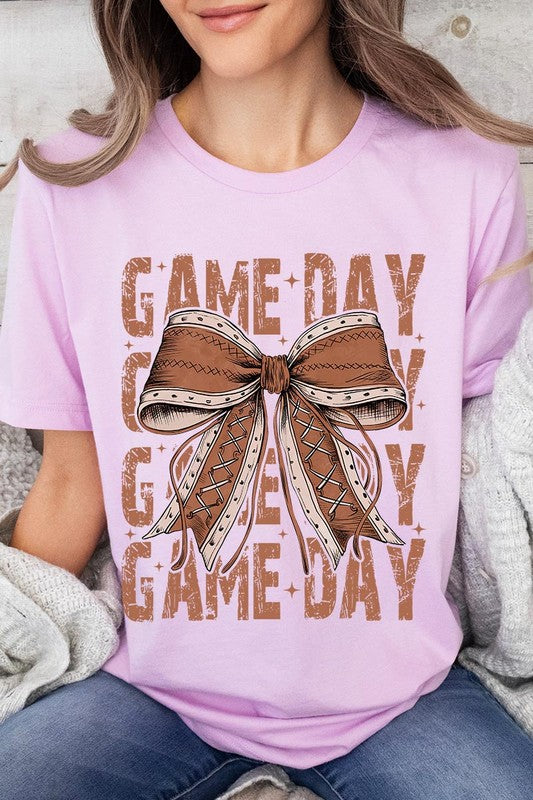 Game Day Football Bow | Graphic Tee