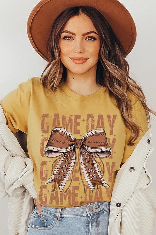 Game Day Football Bow | Graphic Tee