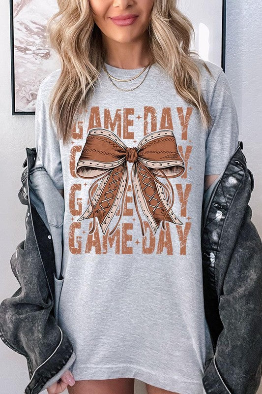 Game Day Football Bow | Graphic Tee