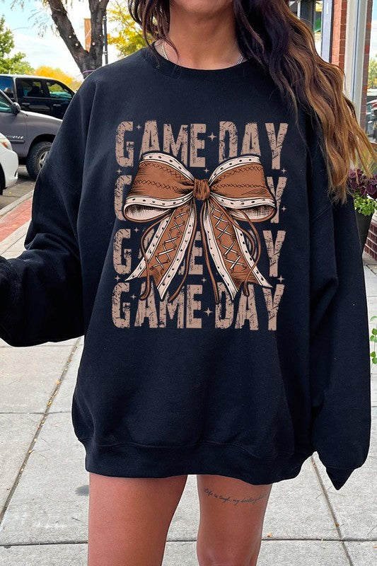 Game Day Football Bow | Sweatshirt
