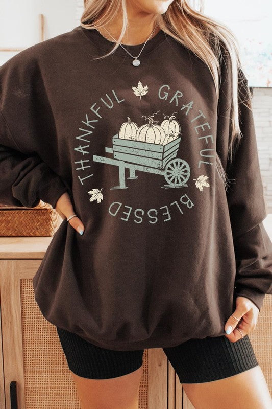 Thankful Grateful Blessed | Sweatshirt