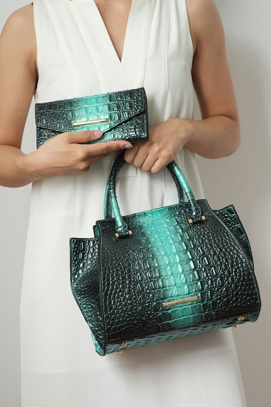 Bently Croc-Embossed | Tote Set