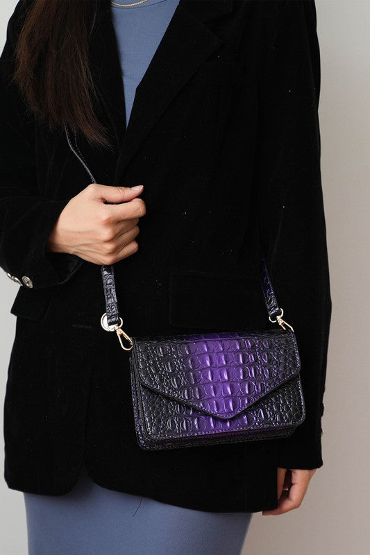 Vanta Croc-Embossed | Saddle Bag