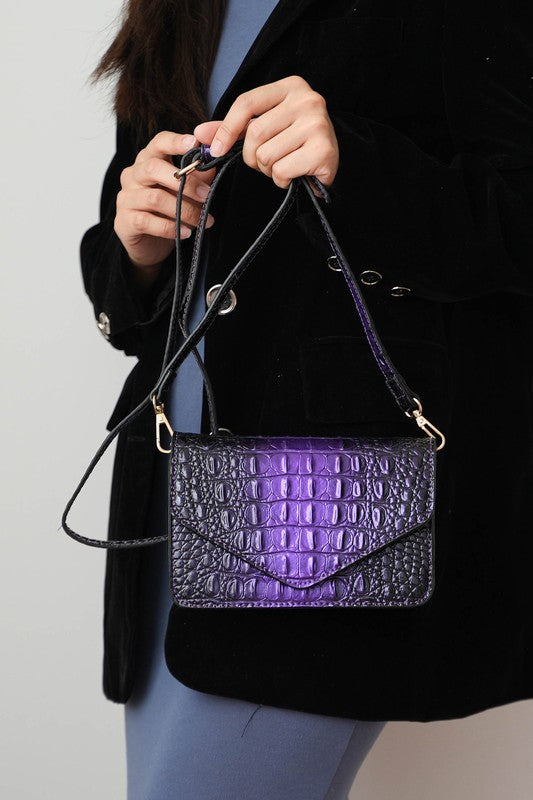 Vanta Croc-Embossed | Saddle Bag