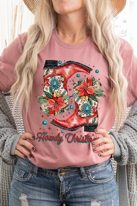 Howdy Christmas Western Boots | Graphic Tee