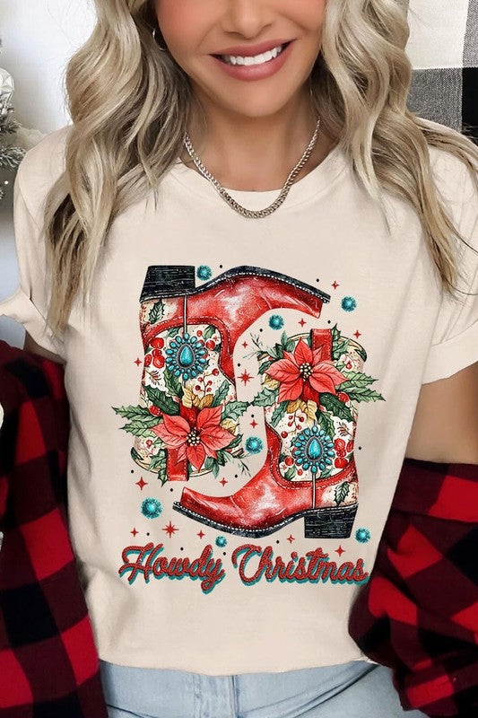 Howdy Christmas Western Boots | Graphic Tee