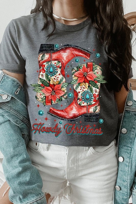 Howdy Christmas Western Boots | Graphic Tee