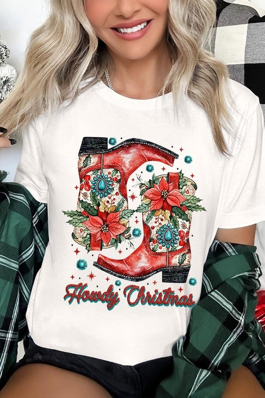 Howdy Christmas Western Boots | Graphic Tee