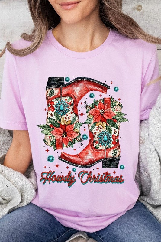 Howdy Christmas Western Boots | Graphic Tee