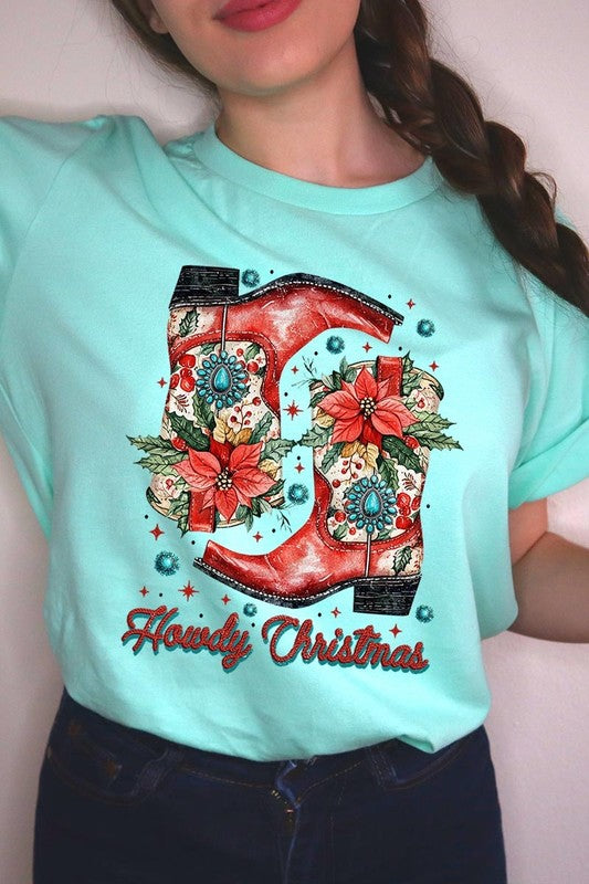 Howdy Christmas Western Boots | Graphic Tee