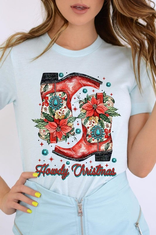 Howdy Christmas Western Boots | Graphic Tee