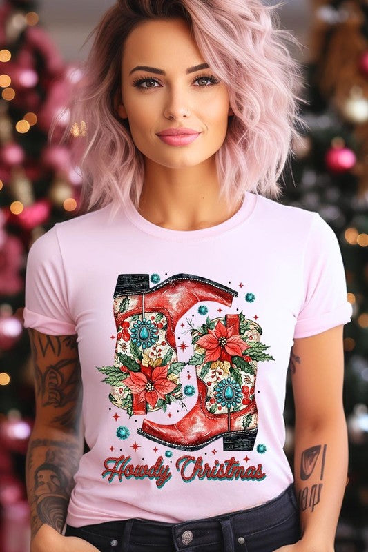 Howdy Christmas Western Boots | Graphic Tee