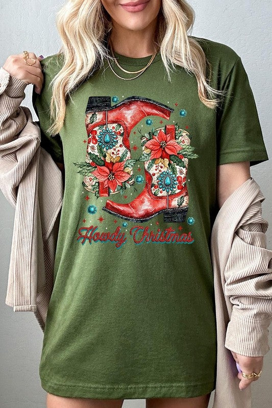 Howdy Christmas Western Boots | Graphic Tee
