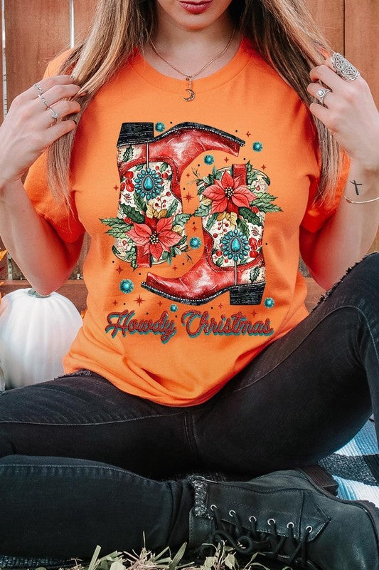 Howdy Christmas Western Boots | Graphic Tee