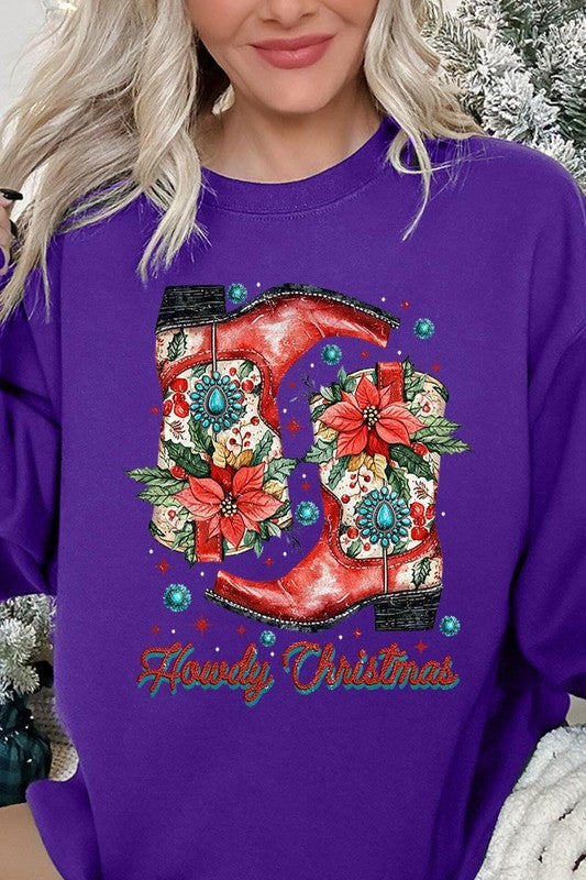 Howdy Christmas Western Boots | Sweatshirt