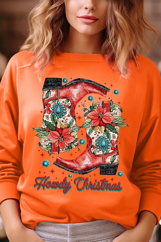 Howdy Christmas Western Boots | Sweatshirt