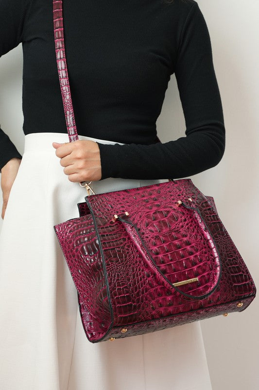 Viridiana Croc-Embossed | Tote Bag