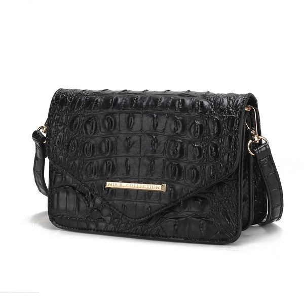 Vanta Solid Croc-Embossed | Saddle Bag