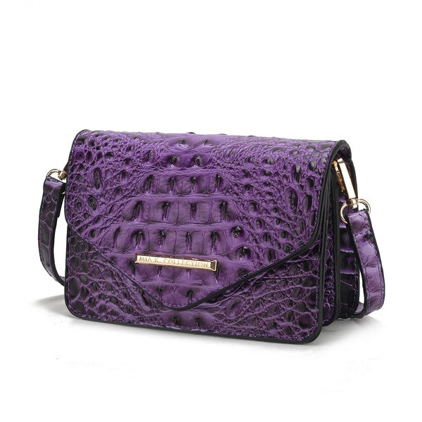 Vanta Solid Croc-Embossed | Saddle Bag