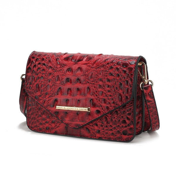 Vanta Solid Croc-Embossed | Saddle Bag