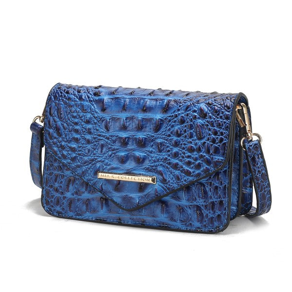 Vanta Solid Croc-Embossed | Saddle Bag