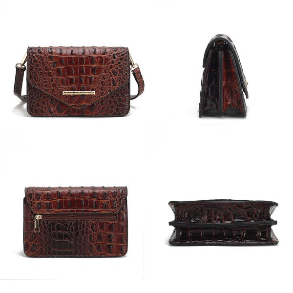 Vanta Solid Croc-Embossed | Saddle Bag