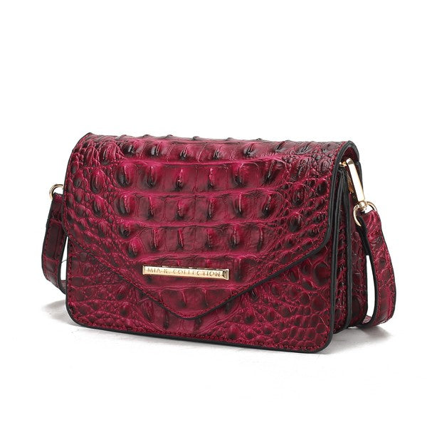 Vanta Solid Croc-Embossed | Saddle Bag