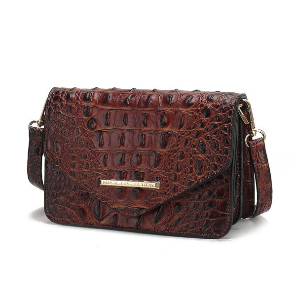 Vanta Solid Croc-Embossed | Saddle Bag