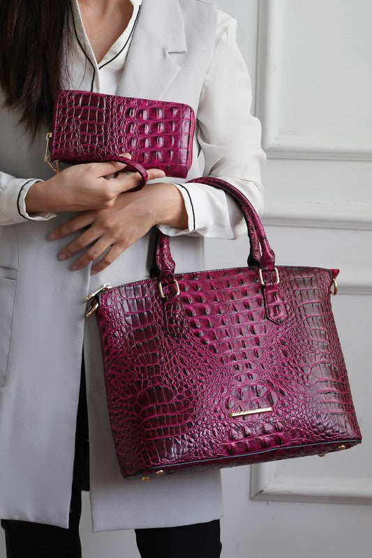 Liora Croc Embossed | Tote Set