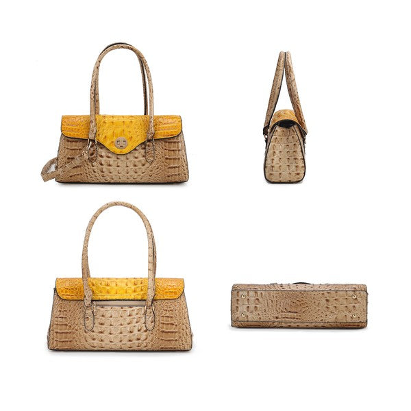 Liviana Croc-Embossed | Shoulder Bag