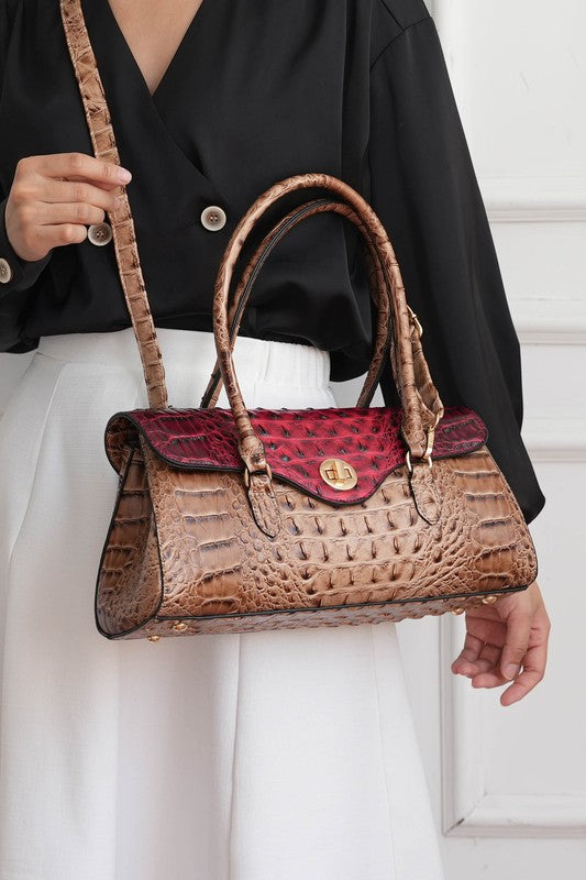 Liviana Croc-Embossed | Shoulder Bag