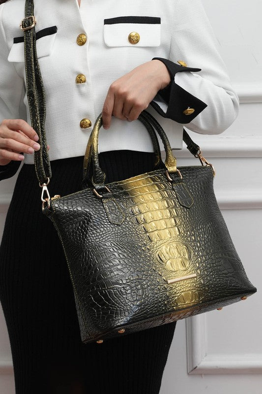 Liora Croc-Embossed | Tote Set