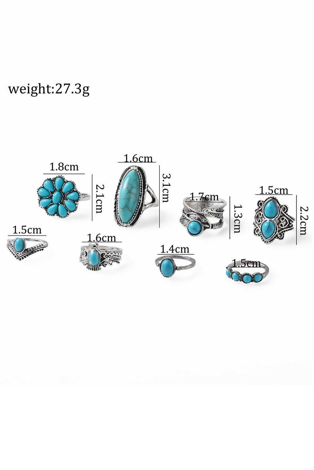 Vintage Western Turquoise | Ring Set