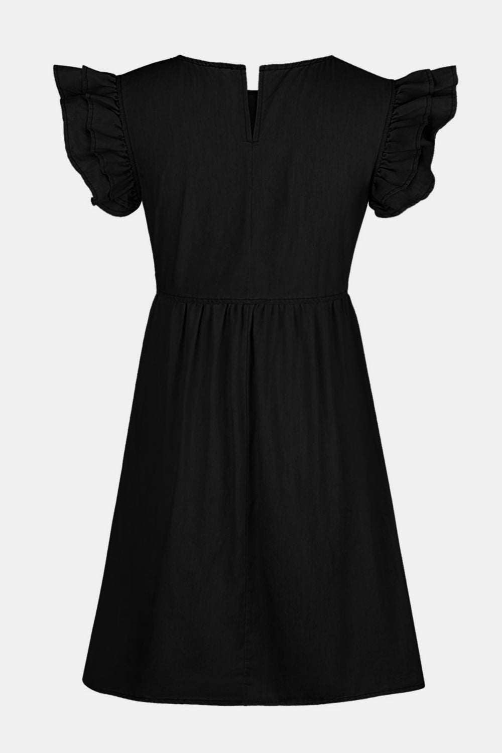 Ruffled Cap Sleeve Denim | Dress