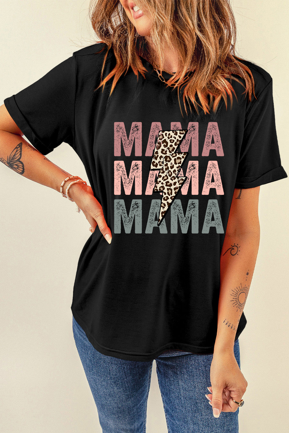 Leopard Lightning Mama | Graphic Tee