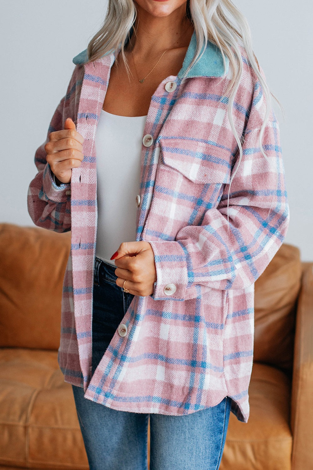Plaid Collared Neck | Shacket