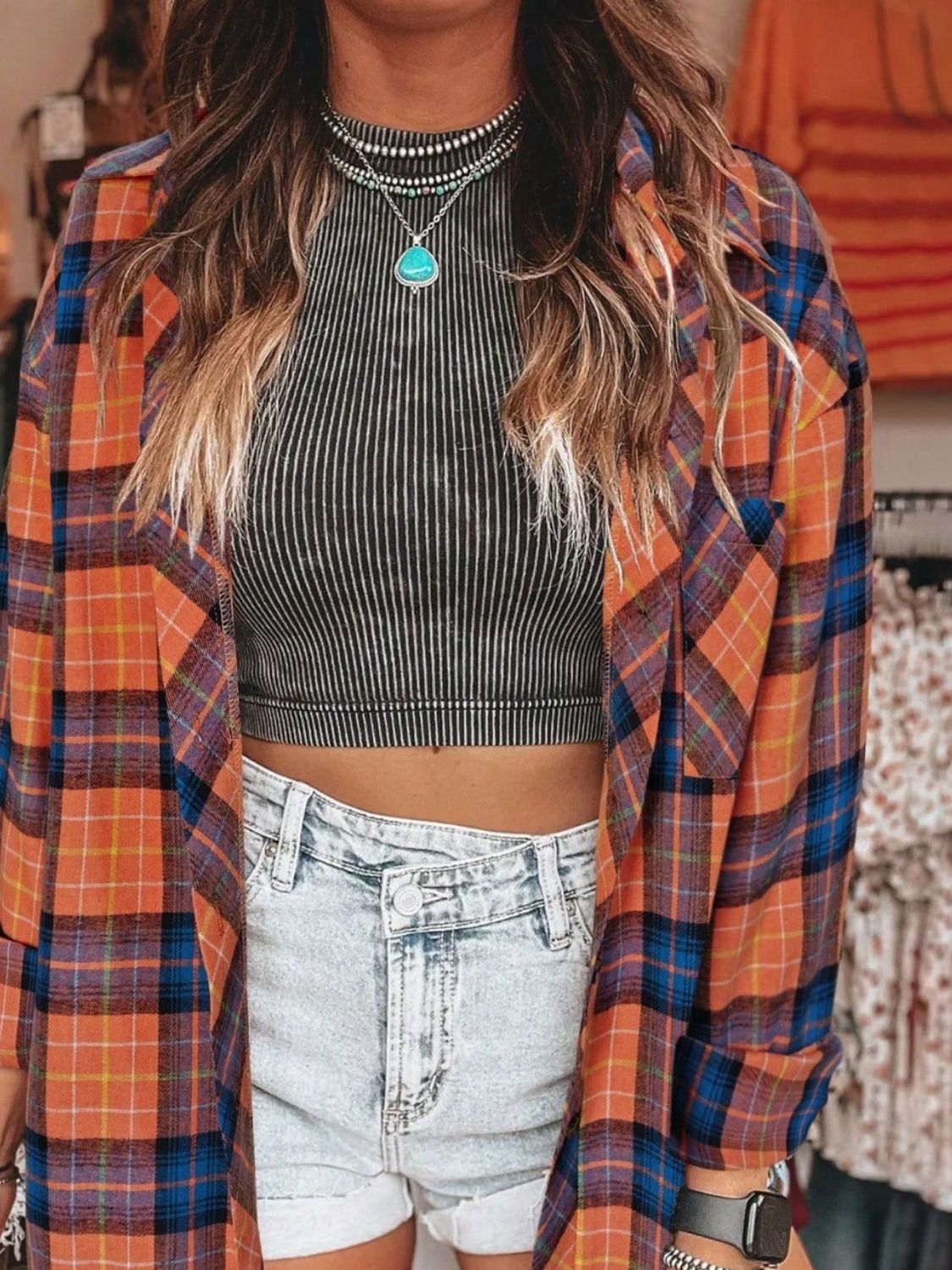 Plaid Collared Neck | Long Sleeve Shirt