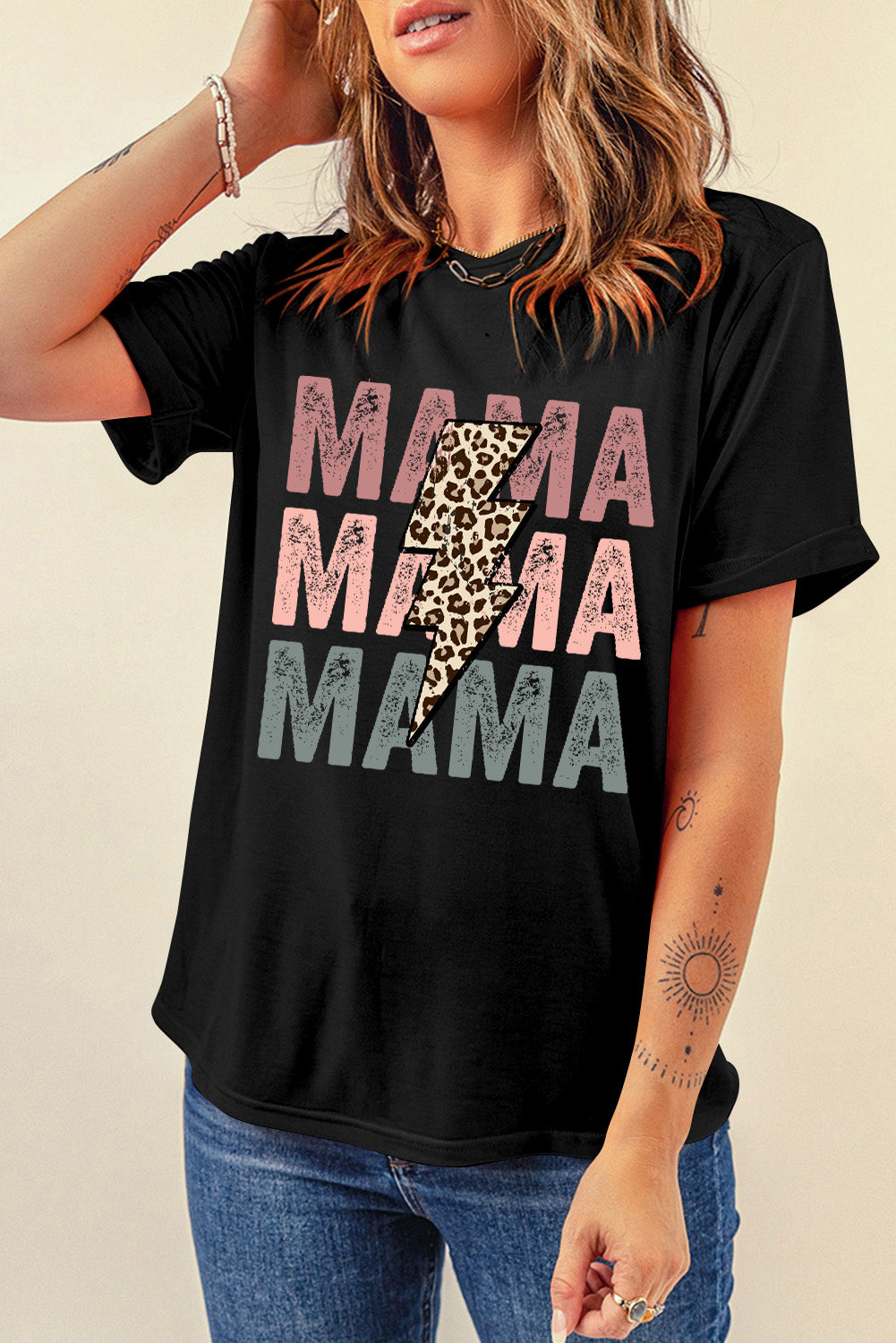 Leopard Lightning Mama | Graphic Tee