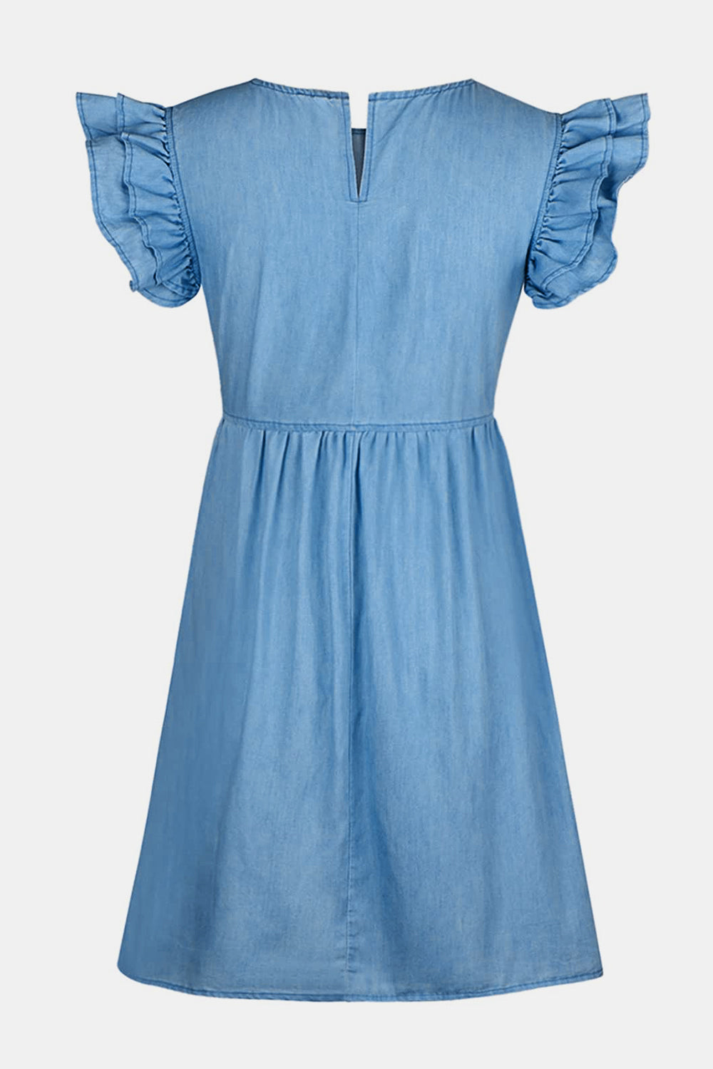 Ruffled Cap Sleeve Denim | Dress