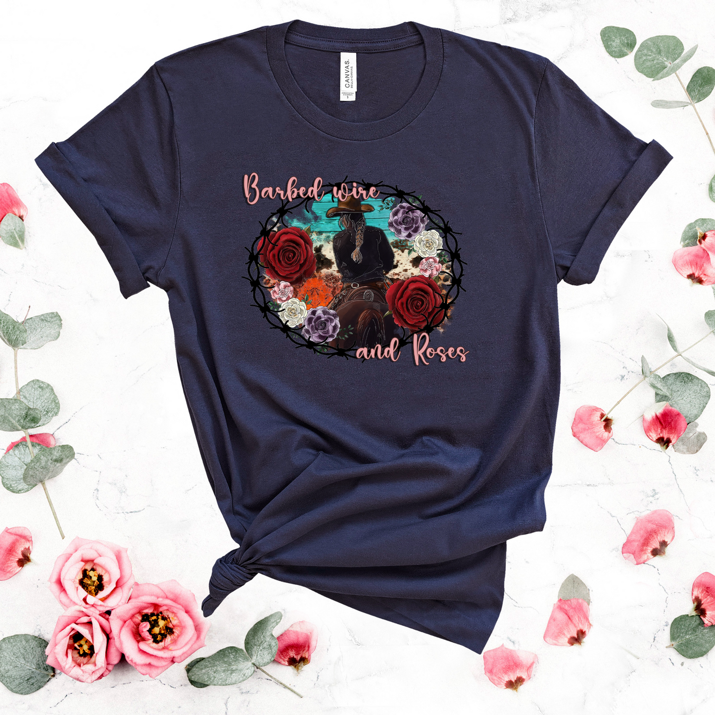 Barbed Wire And Roses | Graphic Tee